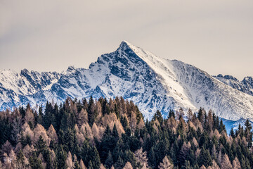 snow covered mountains in winter, Krivan peak, Liptov, High Tatras, Vysoke Tatry, Slovakia, Europe