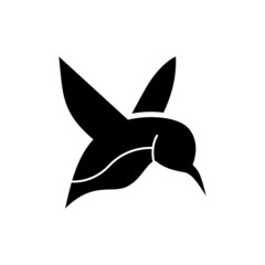 Bird logo vector silhouette on white background