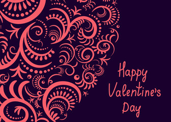 Valentine's Day. Openwork vintage heart. Delicate postcard or festive background.