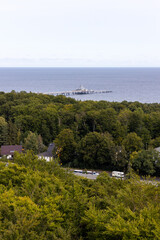 The view from the tree-top walk towards the pier at Heringsdorf on the island of Usedom.