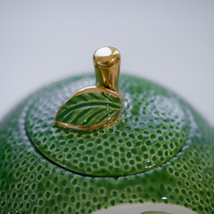 Teapot lime green. Handmade ceramic tea set