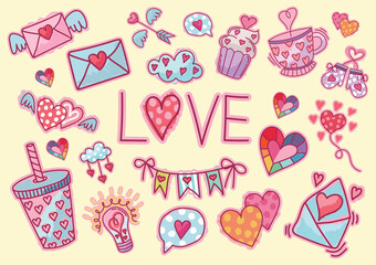 valentine objects cute item vector design