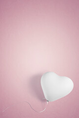 White heart shape party balloon with copy space