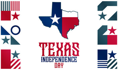 Obraz na płótnie Canvas Texas Independence Day is the celebration of the adoption of the Texas Declaration of Independence on March 2, 1836. Lone Star Flag.Design for poster, card, banner, background. 