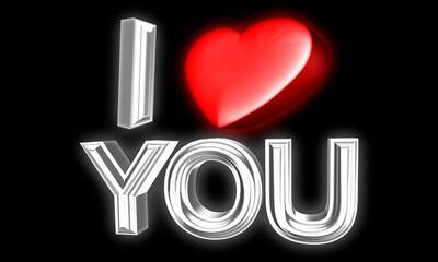 I LOVE YOU. 3D illustration