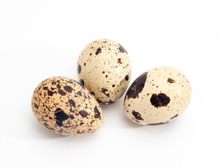 Fototapeta premium Quail eggs isolated. Quail eggs isolated on white background.