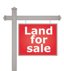 Land for sale sign. vector
