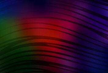 Dark Green, Red vector pattern with bent lines.