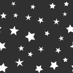 Stars seamless pattern. Star icons texture background. Starry sky and night design.