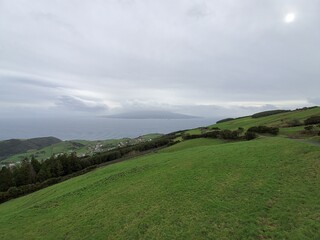 Fototapeta na wymiar Green Island, Faial, Azores - View from the 