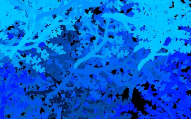 Dark BLUE vector elegant wallpaper with trees, branches.