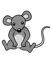 Niedliche Maus sitzt 