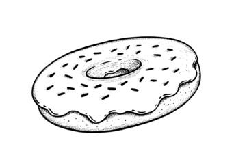 Vector vintage illustration of Donut