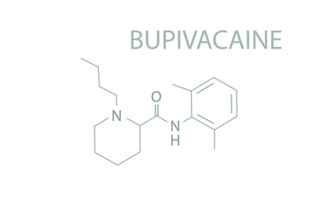 Fototapeta premium Bupivacaine molecular skeletal chemical formula.