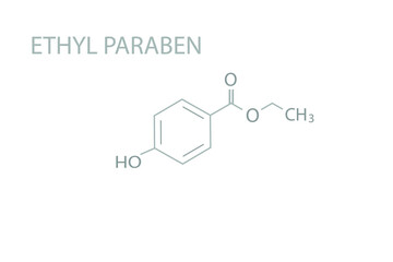Ethyl paraben molecular skeletal chemical formula.