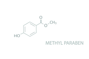 Methyl paraben molecular skeletal chemical formula.
