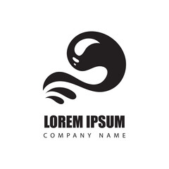 abstract logo black color on white background. vector logo design black and white, Vector Illustration. 