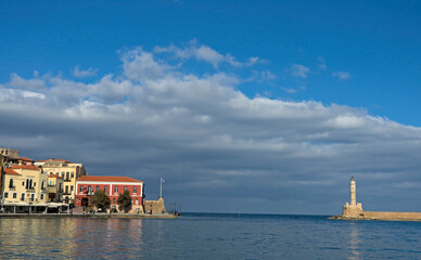 Obraz premium Venetian harbor of Chania, Greece 