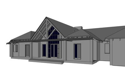 3d render of ranch, texas house