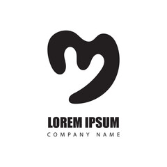 abstract logo black color on white background. vector logo design black and white, Vector Illustration. 