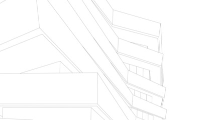 Abstract architecture vector 3d illustration
