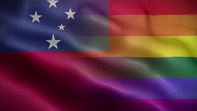 LGBT Samoa Flag Loop Background 4K