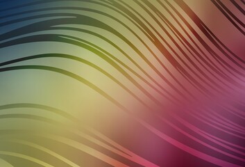 Light Green, Red vector background with bent lines.