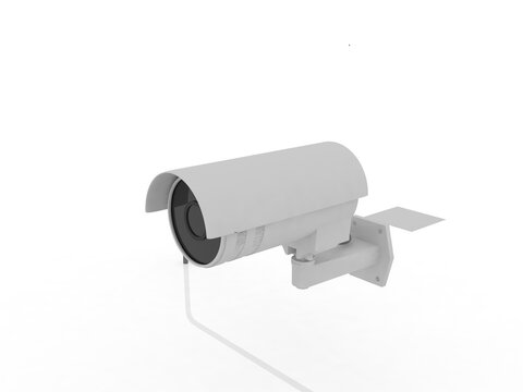 3d rendering Surveillance CCTV Security Camera connected house
    
