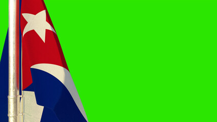 Cuba flag for memorial day on green screen, isolated - object 3D illustration