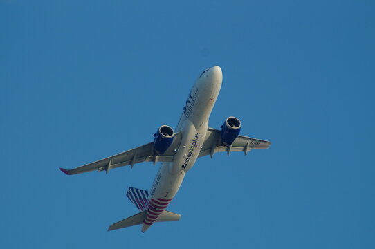Heraklion Crete, Greece - 23 August 2021: SKY EXPRESS SX-GNA GQ561 SEH561 Airbus A320-251N airplane to SKG Thessaloniki