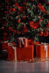 christmas tree and gifts