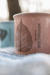 cup of coffee and chocolate minimalism