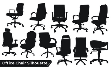 Collection of Office Chair Silhouettes vector