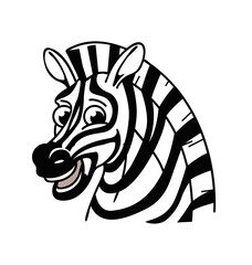 cartoon smiling happy zebra head