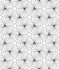 Fototapeta premium Vector geometric seamless pattern. Modern geometric background with abstract flowers.