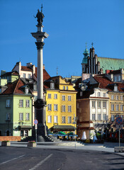 Obraz premium The Old Town, Castle Square, Zygmunt's Column, Warsaw, Poland