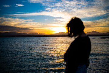 Fototapeta premium Dreamer woman on the seashore