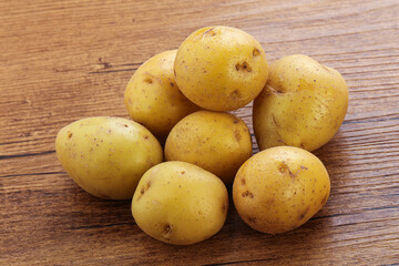 Raw small organic baby potato
