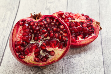 Ripe sweet rube pomegranate fruit