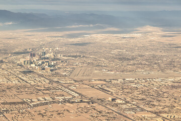 Las Vegas Valley from Window Seat of Airplane