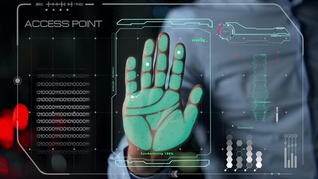 Biometrical verification system deny application launching blocking user closeup