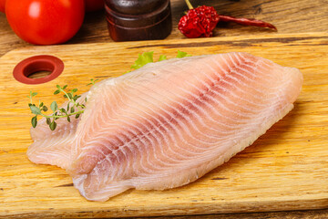 Raw tilapia fish for cooking