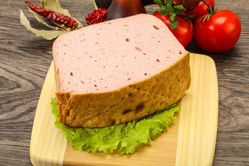 Homemade baked traditional meat loaf
