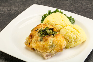 Roasted pangasius fillet with mashed potato