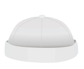 White beanie hat. vector illustration