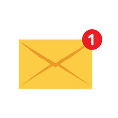 Mail icon. Concept of incoming email message. Symbol or SMS notification on electronic devices. Vector illustration. Flat