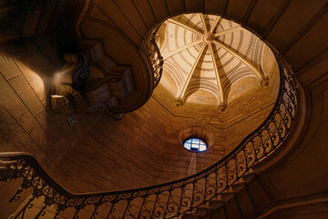spiral staircase in a tower of the basilica of Fourvière
