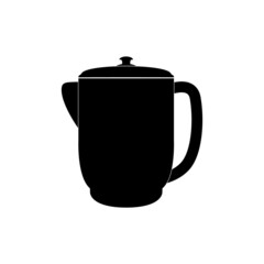 The icon of a teapot-coffee pot with water in black on a white background.