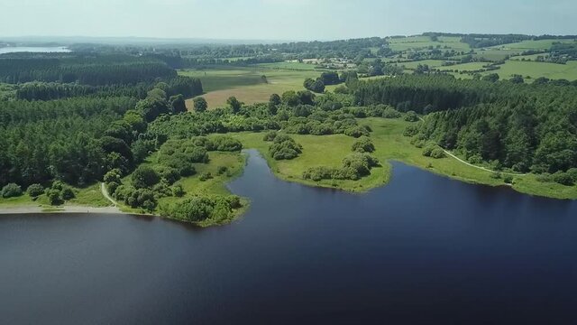 Aerial View of Pan Along Blessington Greenway, County Wicklow