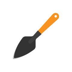 Garden planting scoop icon. Colored silhouette. Front view. Vector simple flat graphic illustration. The isolated object on a white background. Isolate.